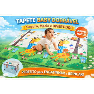 Tapete de Atividades Térmico Infantil Emborrachado Educativo Bebê Crianças Tatame Dobráve…