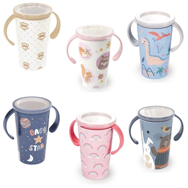 Copo Magic Treinamento Antivazamento Com Alça 360º Graus Transição 280ml - Plasútil em Oferta na Shopee