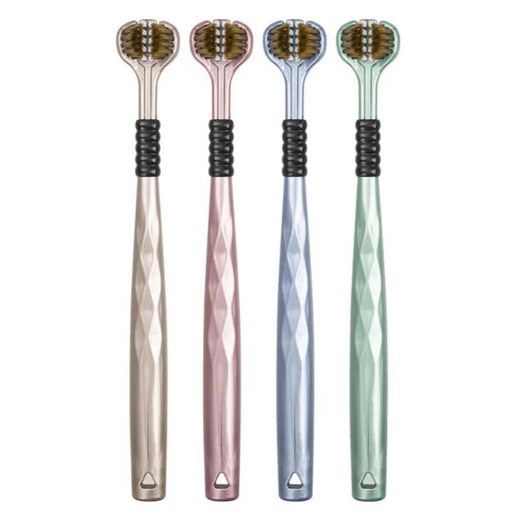 Kit 4 Escovas De Dentes Cerdas Macias Limpeza Higiene Bucal Adultos