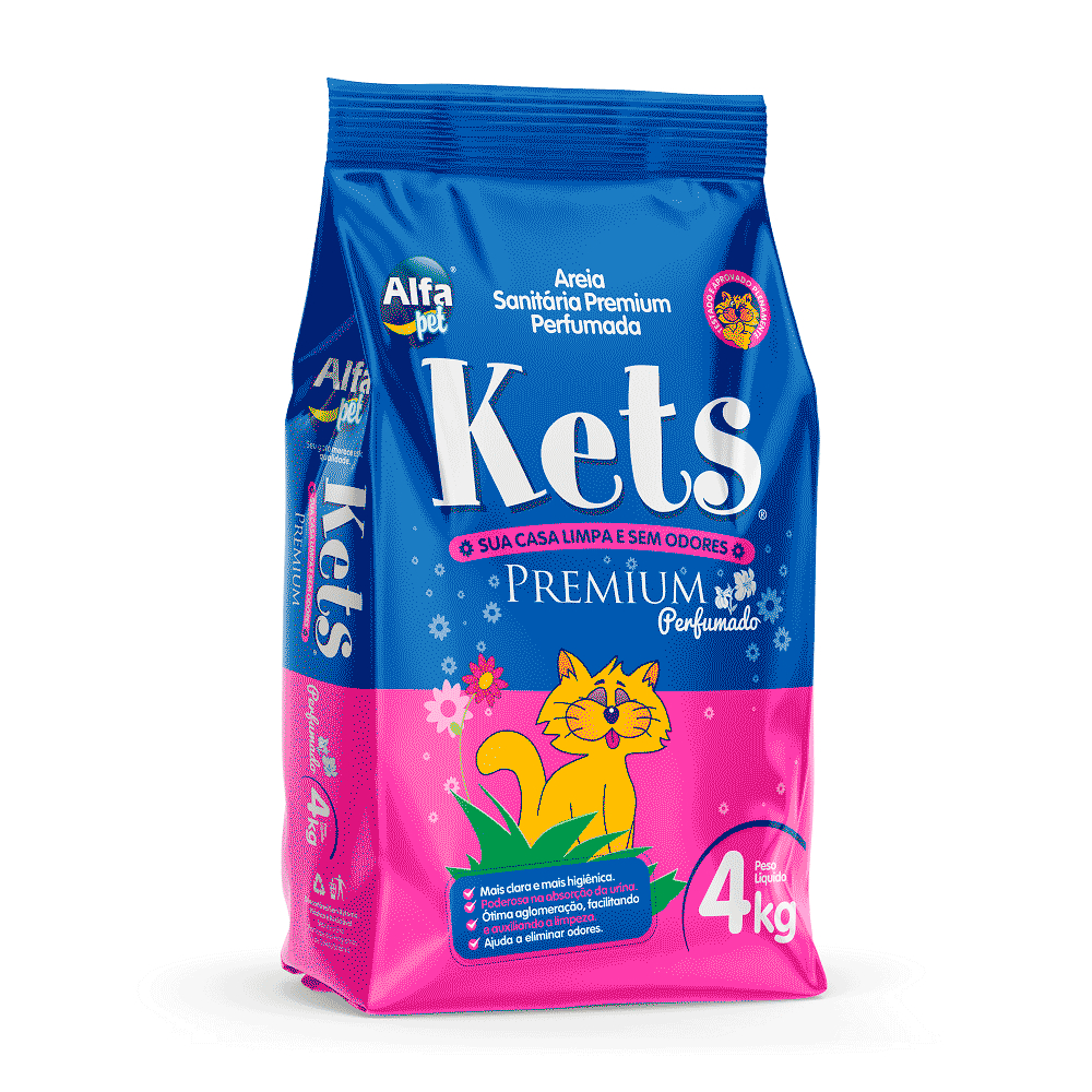 Areia Gatos Higienica Kets Premium Perfumada 4kg em Oferta na Shopee