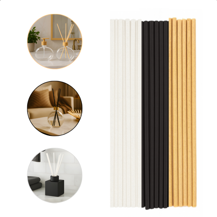 Varetas em Algodão para Difusores e Aromatizadores de Ambientes Varetas 4mm em Fibra de Algodão 25cm Cores