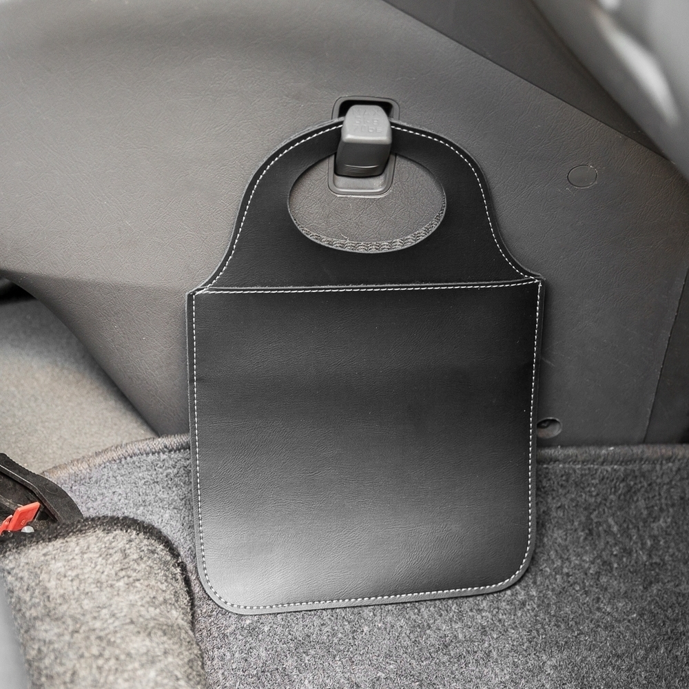 Lixeirinha Lixo Car Para Carro Universal Organizador Câmbio Couro Sintético
