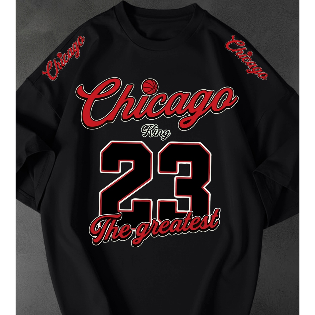 Camisetão Feminina Chicago 23 Estampada Streetwear Oversized Estilosa Tshirt 100% Algodão Premium.
