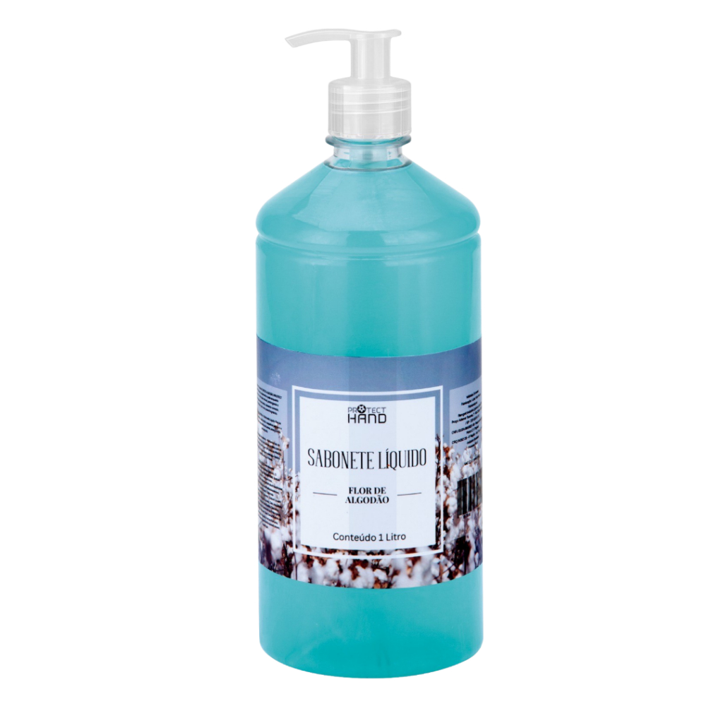 Sabonete Líquido 1L Flor de Algodão Protect Hand • Limpeza Suave e Eficiente para Mãos e Corpo