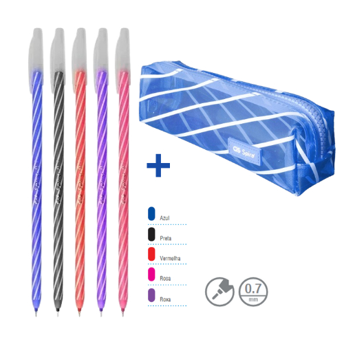 Kit Estojo CIS Spiro + 05 Canetas CIS Spiro - 0.7mm