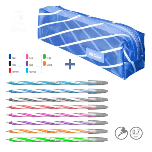 Kit Estojo CIS Spiro + 08 Canetas Spiro Gel  - 0.7mm