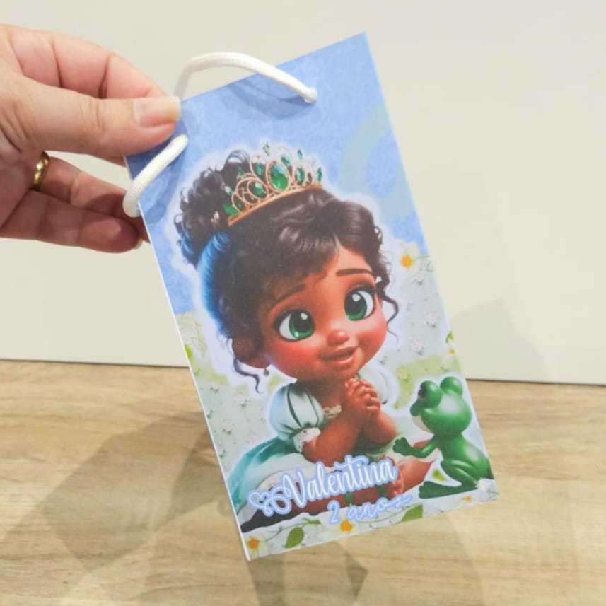 Sacolinha Surpresa Personalizada Lembrancinha Princesa Tiana Princesa e o Sapo Baby PEGUE E MONTE