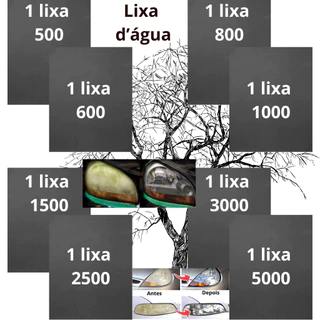 Lixas 500 600 800 1000 1500 2500 3000 5000 Kit 1 ou 2 folhas Cada Farol Pintura Lixar Metal D'água