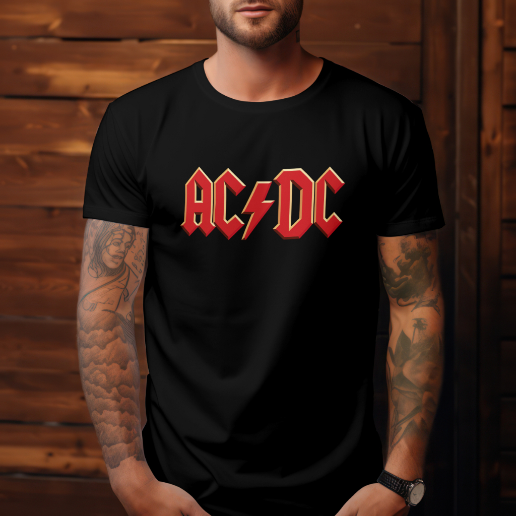 Camiseta Rock ACDC T-shirt Street Wear Manfinity X O Camisa 100% Algodão em Oferta na Shopee