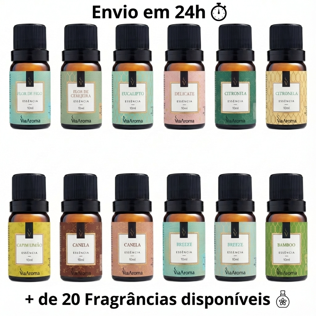 Essências Aromáticas Via Aroma 10ml – Escolha a Fragrância | Distribuidor Autorizado