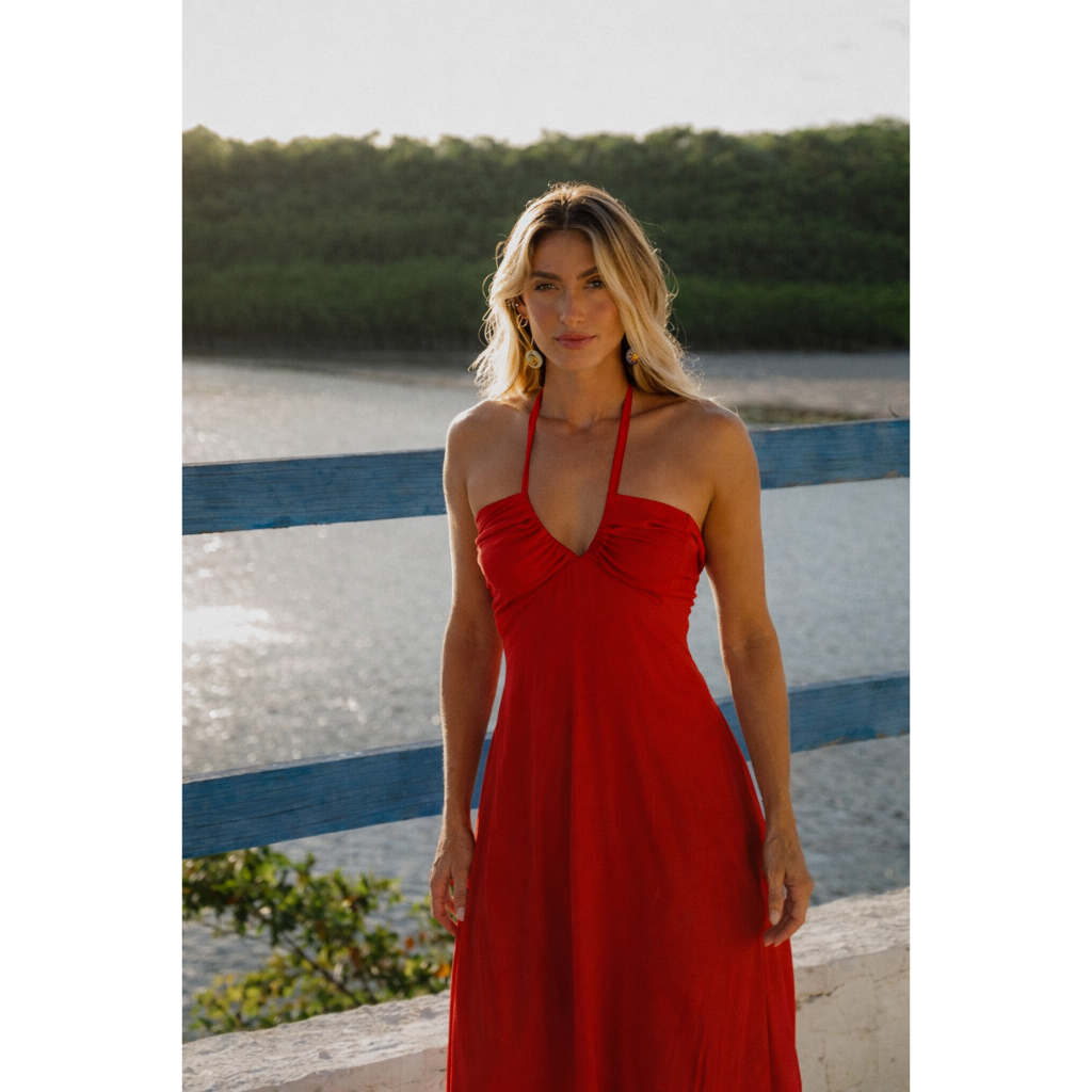 Vestido Feminino Midi Estampado Tecido Viscolinho Elegante Casual Alta Qualidade Confortavel