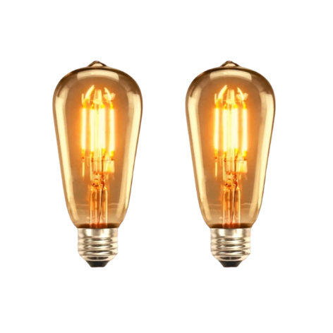 Kit 2 Lâmpadas Filamento Led Retrô Vintage 4w Quente St64 127/220V em Oferta na Shopee