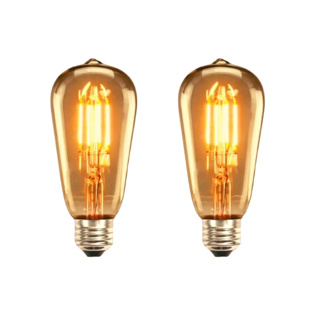 Kit 2 Lâmpadas Filamento Led Retrô Vintage 4w Quente St64 127/220V em Oferta na Shopee