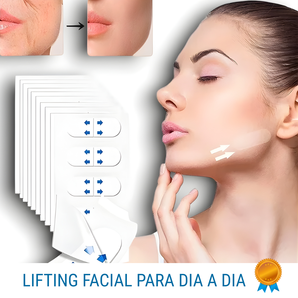 Adesivo Lifting Facial Fita Invisível Antirrugas Antienvelhecimento Estica a Pele Disfarça as Rugas