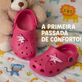 Sandália Infantil Leve, Fácil de Calçar e Com Brinde Boton do Influencer 25 ao 32