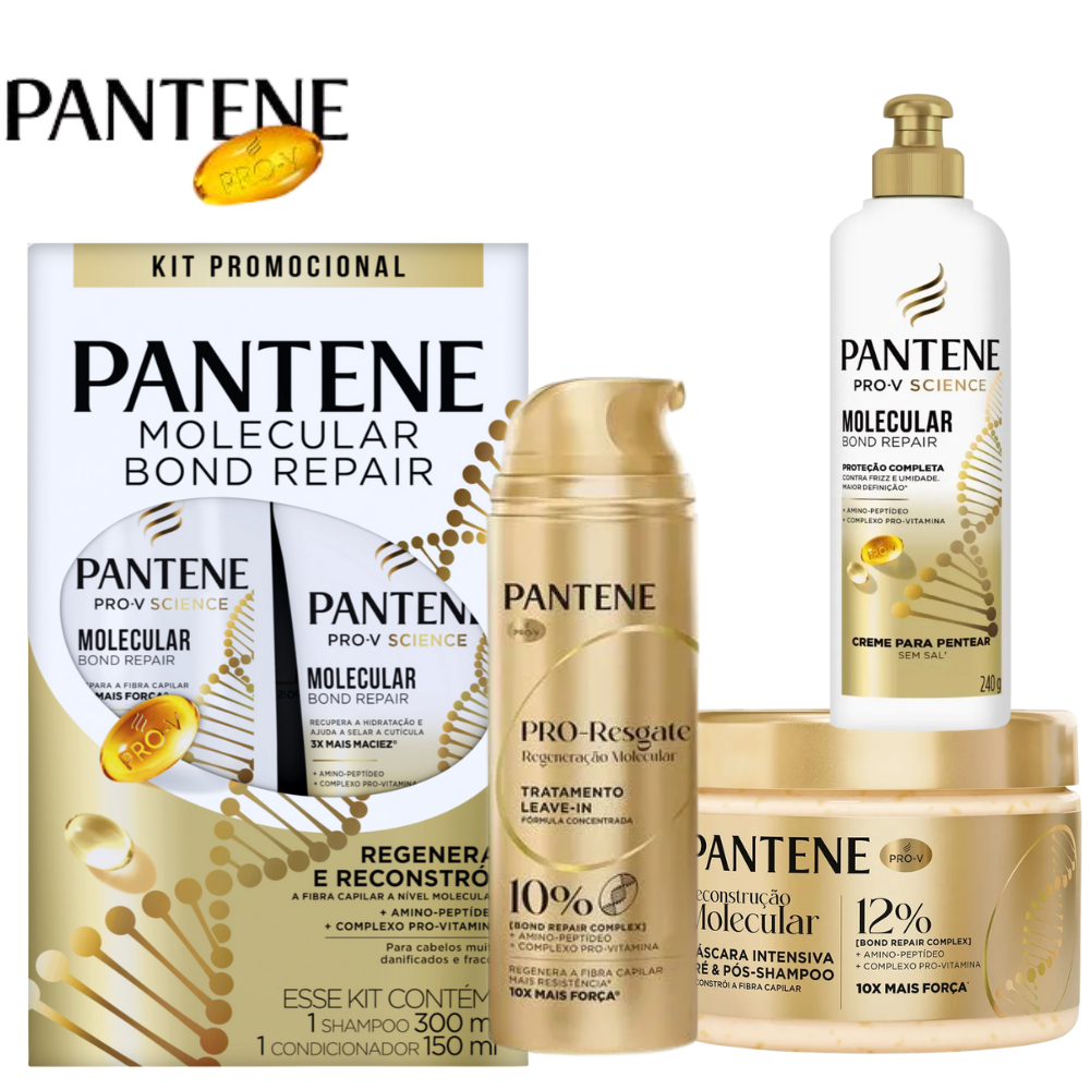 Kit Pantene Molecular Bond Repair Óleo Milagroso Queratina Linha completea 5 Itens