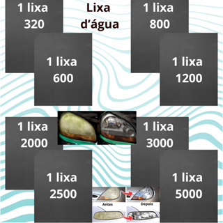 Lixas 320 600 800 1200 2000 2500 3000 5000 Kit 1 ou 2 folhas Cada D'água Farol Metal Pintura Lixar em Oferta na Shopee