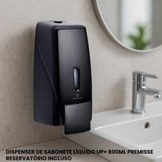 SUPORTE DISPENSER DE SABONETE LIQUIDO E ALCOOL GEL SABONETEIRA UP+ COM RESERVATORIO 800ML em Oferta na Shopee
