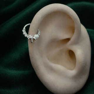 Piercing de Furo Prata 925  Aro Liso Delicado para Dia a Dia em Oferta na Shopee