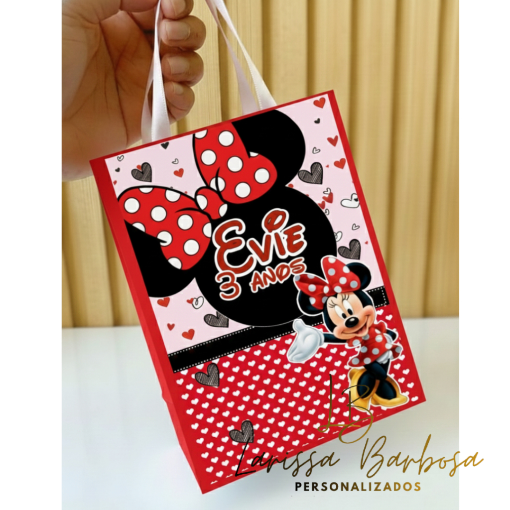 Sacolinha Minnie Vermelha Personalizado | Sacolinha | Lembrancinha | Mimos | Aniversário Minnie Vermelha