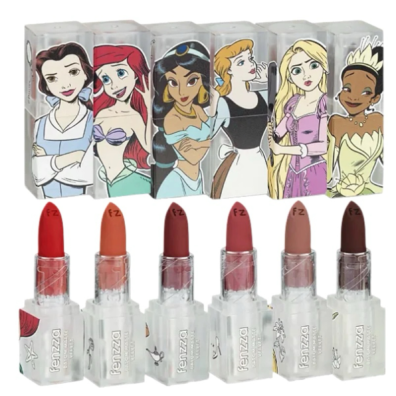Batom Bala Matte Velvet Princesas Disney Fenzza Lançamento