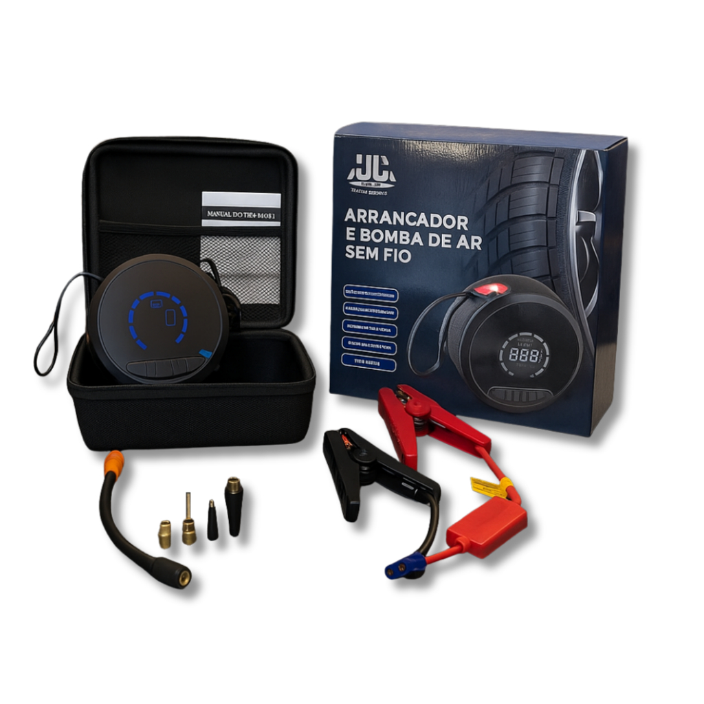 Auxiliar Partida Bateria Compressor Ar Portátil Bateria Jump