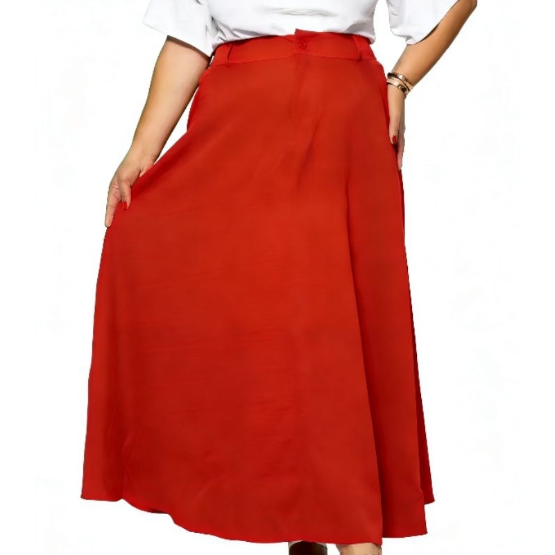 Saia Alfaiteria Feminina Longo Elegante Sem Cinto Com 1 Botão P ao g3 em Oferta na Shopee