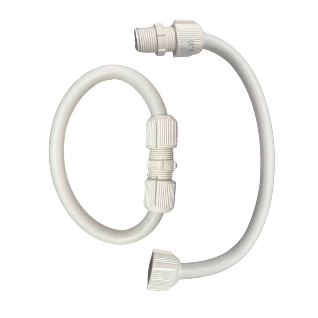 ENGATE RABICHO FLEXÍVEL PVC COM NIPLE 1/2 UNIVERSAL PARA TORNEIRA VASO SANITÁRIO E PIA