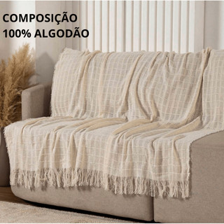 Manta para Sofá ou Cama Luxo Gigante 210x120 Tipo Capa de Sofá Protetora Decorativa 100% Algodão
