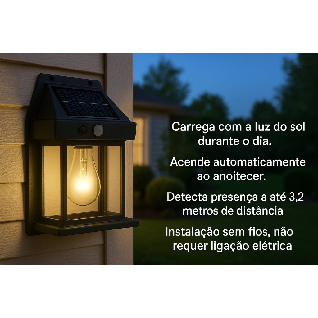 Luminaria Solar Com Sensor de Movimento Lâmpada LED Luz De Parede 3 Modos De Iluminação Energia Solar Jardim Casa