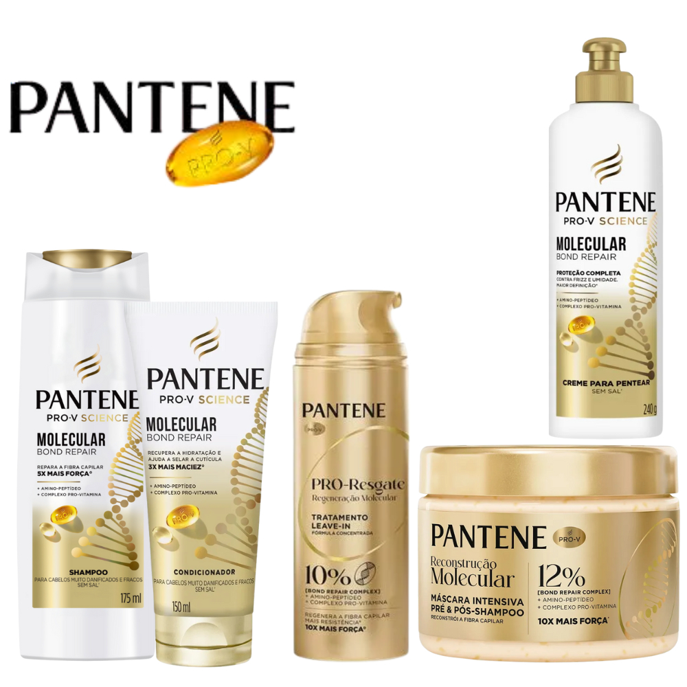 Kit Pantene Molecular Bond Repair 5 Itens Linha completa 175+150mL