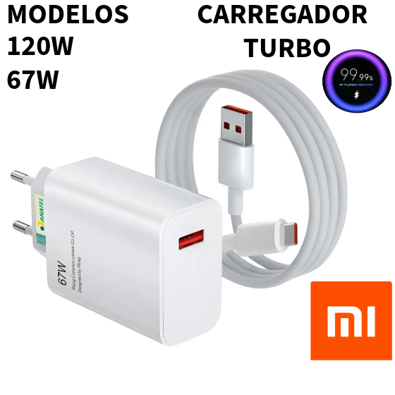 (ORIGINAL) Carregador Turbo Tipo C Xiaomi 120W