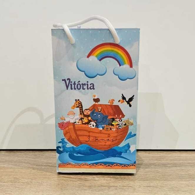 Sacolinha Surpresa Personalizada Lembrancinha ARCA DE NOÉ,sacolinha infantil, PEGUE E MONTE