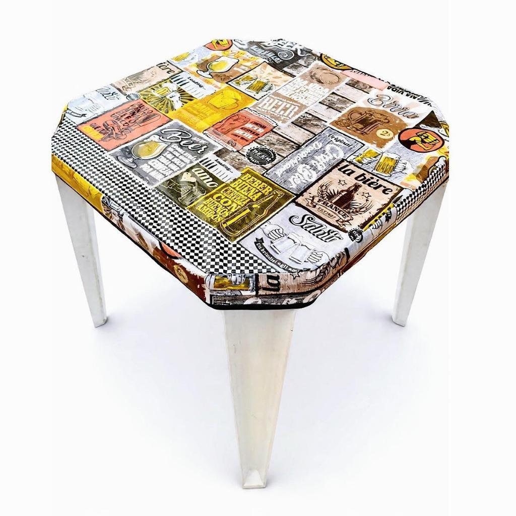 3 Capas Mesa Impermeável Estampada Para Mesa Quadrada Restaurante/Bar/Lanchonete 70x70