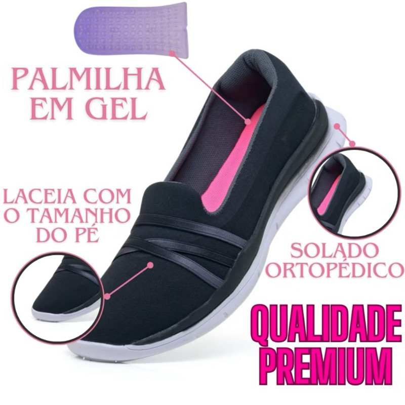 Sapatilha feminina antiderrapante confortável calce fácil ENVIO RÁPIDO