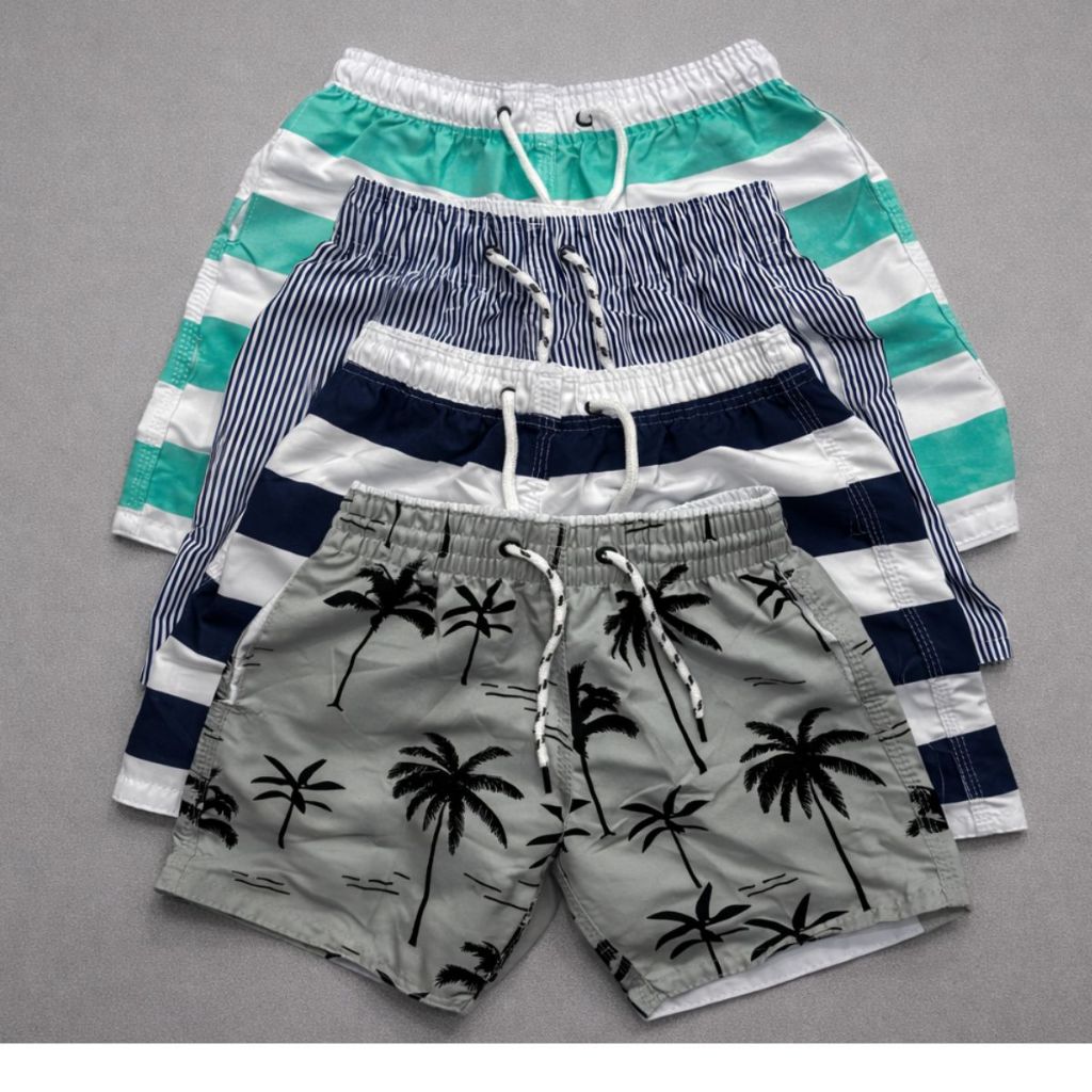 kit 04 shorts tactel  estampados menino infantil juvenil praia verão luxo top