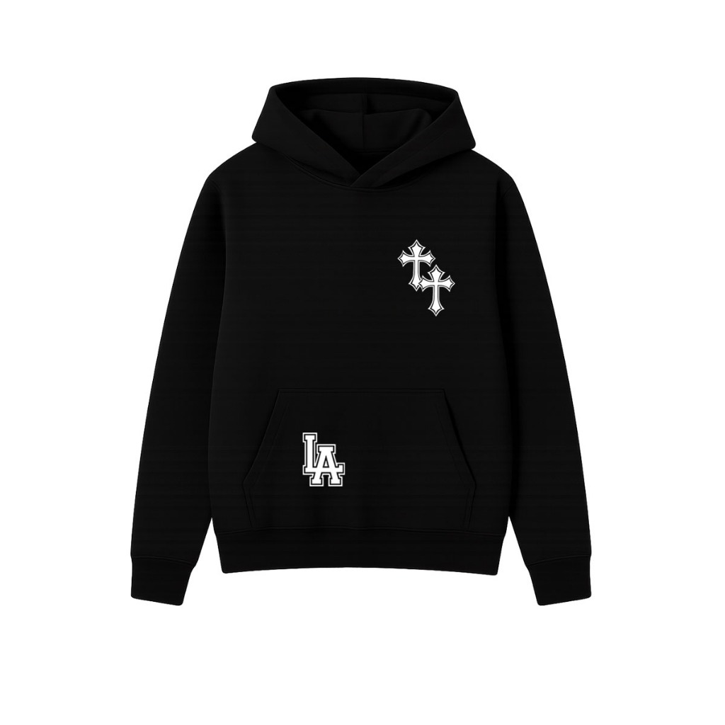 Blusa Canguru Inverno Capote Moletom Capote Unissex C/ Capuz La Los Angeles CIty Cruz Gangster Darkwear Streetwear