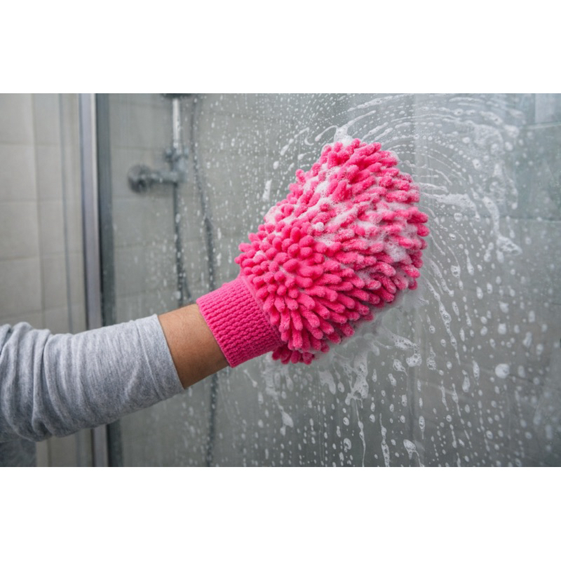 Kit 2 Luvas Microfibra para Limpeza de Janelas, Limpeza de Móveis, Lavagem de carros e várias Superfícies-Reutilizável.