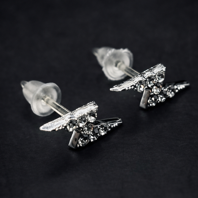 Brinco de Silicone Raio Cravejado Unissex Pedra em Zircônia em Oferta na Shopee