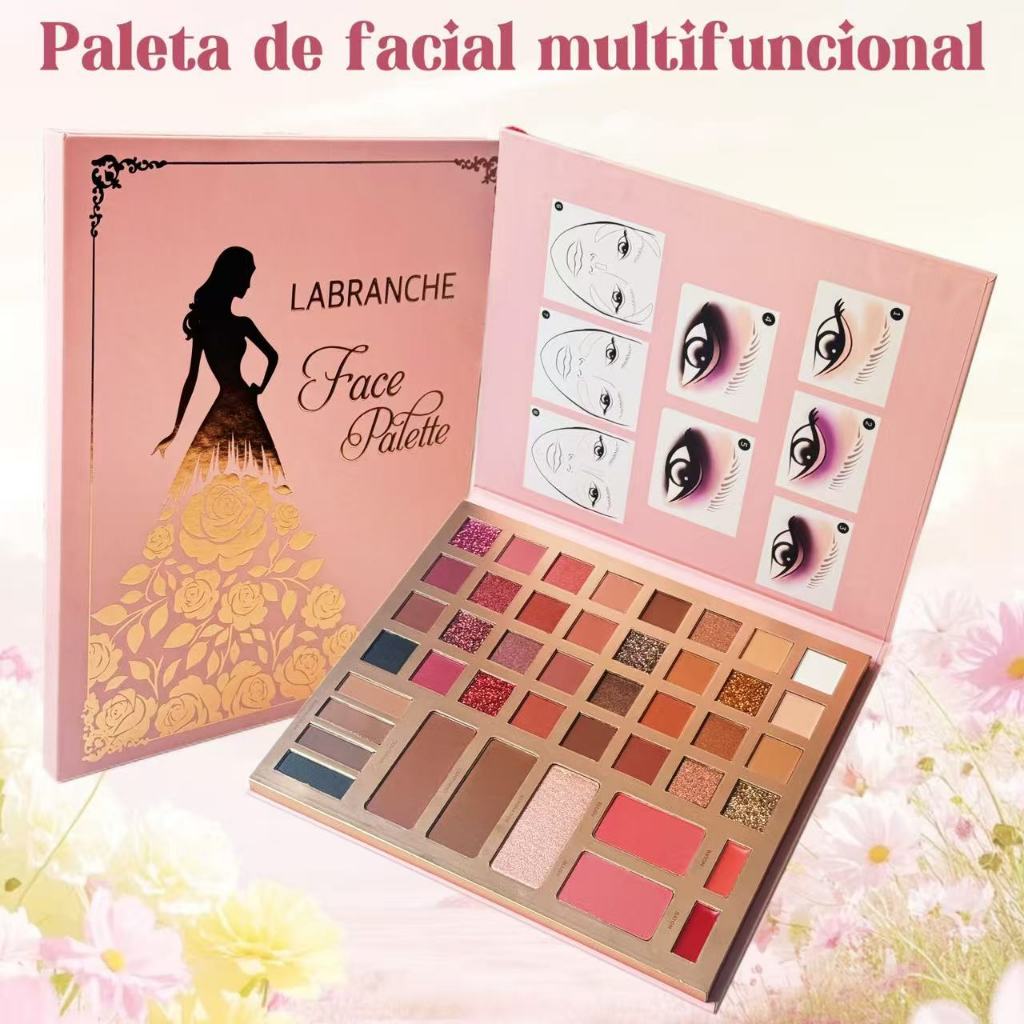 Paleta de Maquiagem LABRANCHE 43 Cores | Sombra, Blush, Contorno |Seu Estúdio de Beleza Portátil em Oferta na Shopee