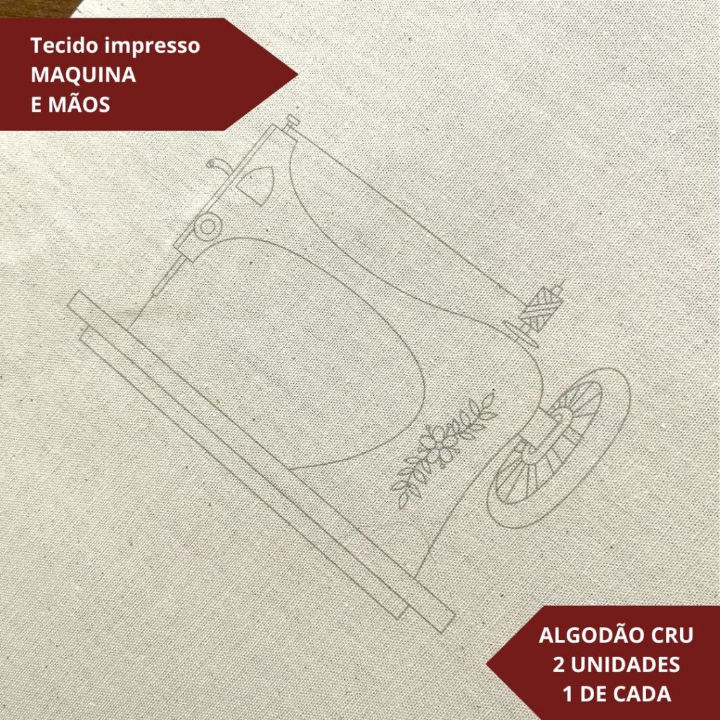 Kit de tecido impresso para bordado manual - Maquina e mão artesã - 2 unidades em Oferta na Shopee