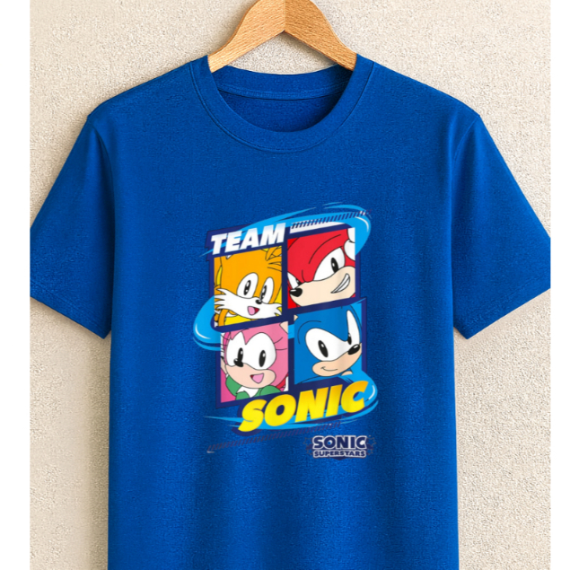 🔥 Camiseta Team Sonic – Sonic Superstars | Estampa Gamer Premium 🔥