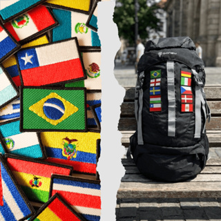 Kit 5 Mini Bandeira Bordada Estados E Paises 3x4,5cm Patch Mochileiros em Oferta na Shopee