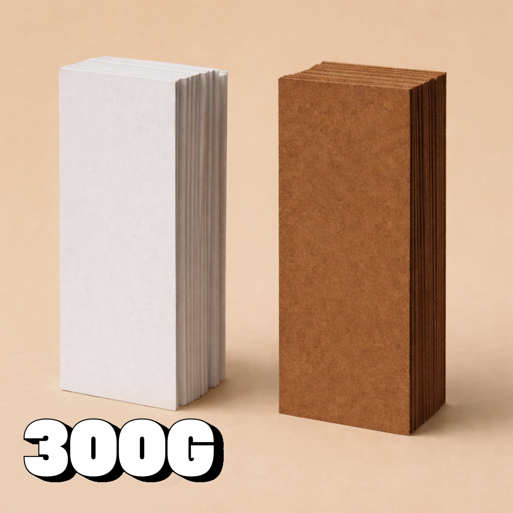 100 UNIDADES - Papeleta para Faixa Unitaria 4,5 CM x 15 CM Frente Branco - Verso Kraft