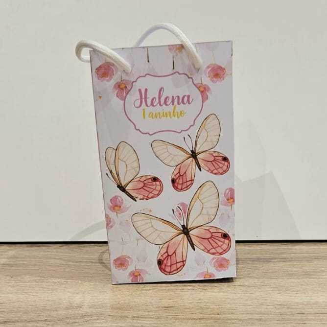 Sacolinha Surpresa Personalizada Lembrancinha Borboleta Rosa, lembrancinha infantil, 1 PEGUE E MONTE