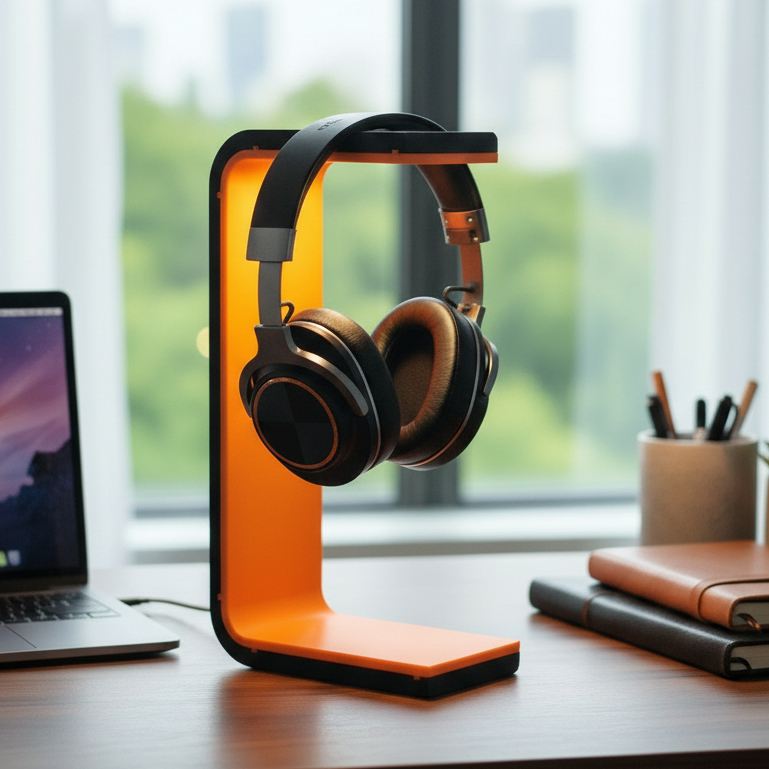 Suporte para Headset Gamer com LED | Organizador de Mesa para Fone em Oferta na Shopee