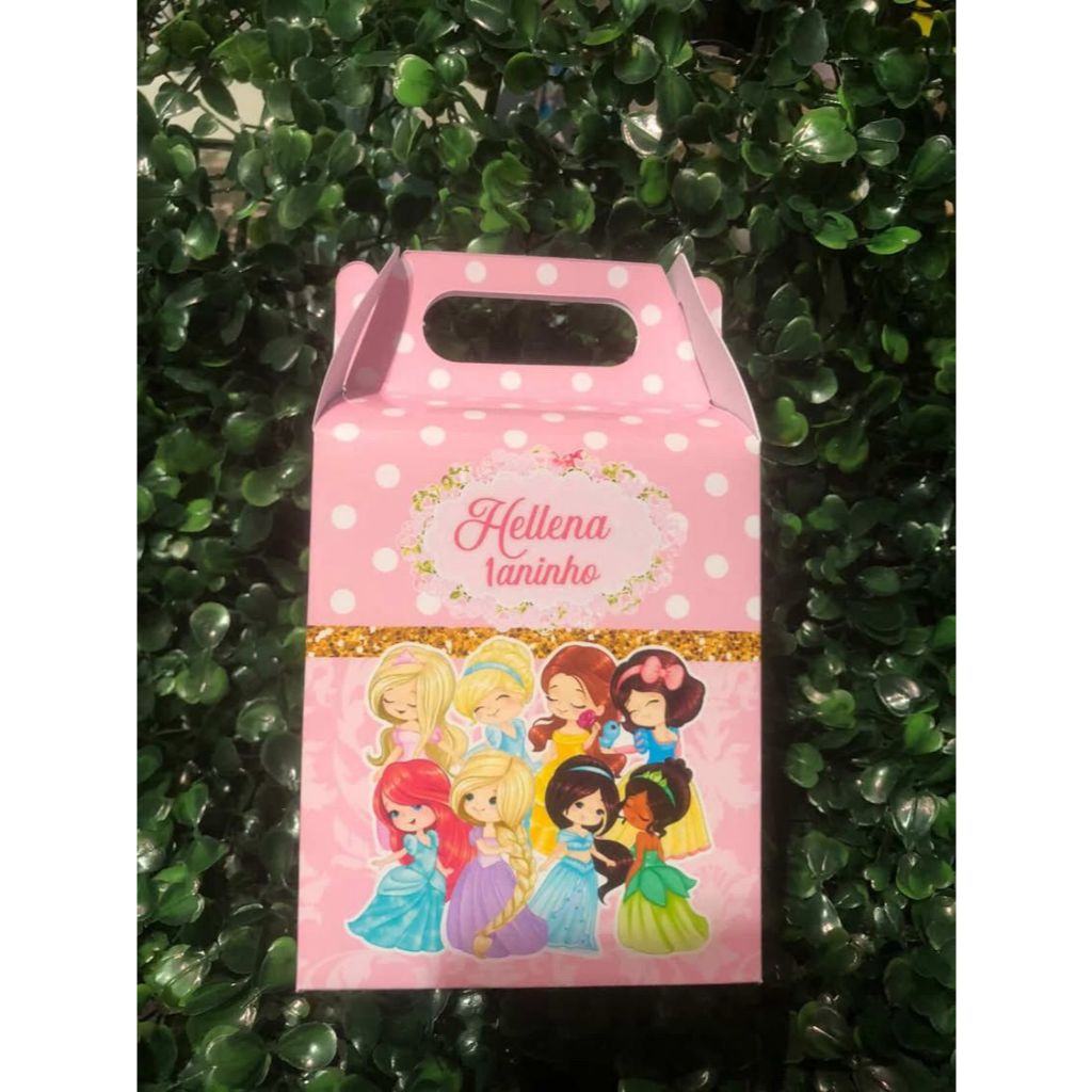 Caixa Maleta Princesas Cute  -  kit festa de aniversário - PEGUE E MONTE  / LEMBRACINHA PERSONALIZADA
