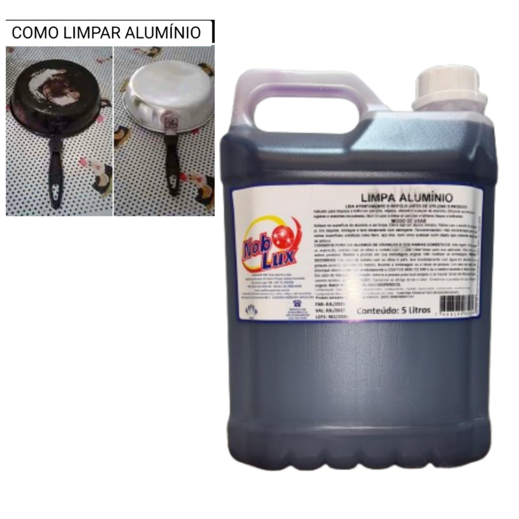 Limpa Brilho Lava Alumínio Nob Lux 5l Limpador de Alumínio Desincrustante Panelas Desengordura em Oferta na Shopee