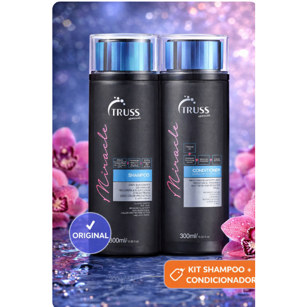 Tratamento Capilar Miracle TRUSS ORIGINAL – Hidratação Intensiva + Nutrição Diária - 11 benefícios em 1 só produto