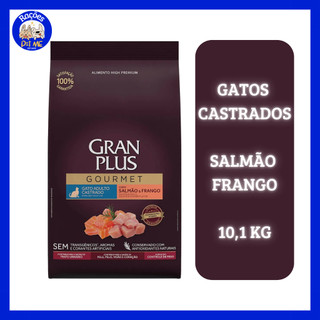 Ração Granplus Gourmet para Gatos Adultos Castrados sabor Salmão e Frango - 10,1kg